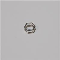 925 Sterling Silver Hexagon Tab Setting , 6mm
