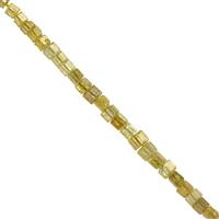 1.55cts Dark Golden Diamond Faceted Cube Approx 1 to 2mm, 5cm Strand