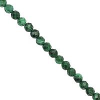 25cts Malachite Faceted Round Approx 3mm, 25cm Strand