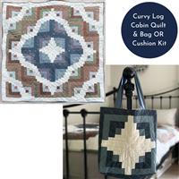 Amber Makes The Quilt Block Collection - Curvy Log Cabin Quilt & Bag OR Cushion Kit: Instructions, Fabric (3.5m) & FQs x 18