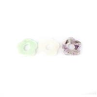 Bouquet: Clear Quartz, Jadeite and Amethyst Flower Donuts Approx 30mm