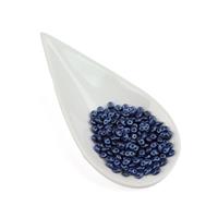 SuperDuo Jet Metallic Suede Blue Beads Approx 2.5x5mm (22.5GM/TB)