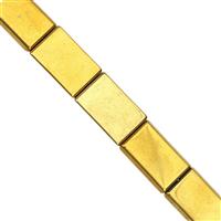210cts Gold Color Coated Hematite Flat Rectangle Approx 23x15mm, 20cm Strand 