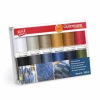 Gütermann Denim Thread Set Assorted Colours 12 x 100m