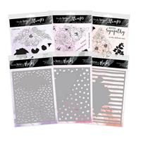 For the Love of Stamps - Paintdrop Posies Ultimate Collection, inc; 3 x A5 stamp sets, 3 x 8"x6"" Background masks