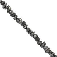 9.50cts Black Diamond Rough Nuggets Approx 1 to 3mm,19cm Strand