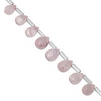 20cts Morganite Faceted Drops Approx 5x3 to 10x5mm, 11cm Strand With Spacers