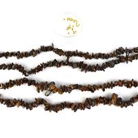 Tigers Eye and Bronzite Nuggets with Gold Plated 925 Sterling Silver Spacer Beads
