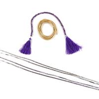 Memory Keeper; 2 x Cupchain, Leather Cord & Lepidolite Smooth Round