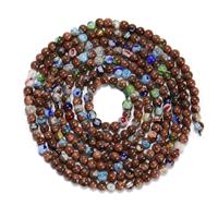 Mixed Colours Goldstone Plain Rounds Approx 4mm, 1 metre Strand