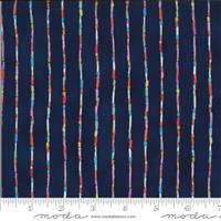 Moda Lulu in Midnight Blue Multi Stripe Fabric 0.5m