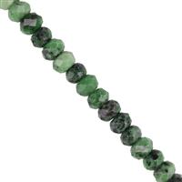 200cts Ruby Zoisite Faceted Rondelles Approx 8x5mm, 38cm