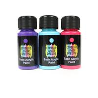 Creative Muse Designs Satin Paint - Set of 3 - 50ml Each, Red-Deep Violet-Turquoise
