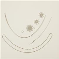 935 Argentium Finest Silver Ring, Bracelet & Pendant Kit Including Chain (Heart Design)