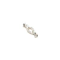 925 Sterling Silver Clasp With Triple Cubic Zirconia Detail		