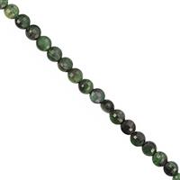 28cts Dyed Green Tiger Eye Faceted Coin Approx 4 to 4.50mm, 30cm Strand 