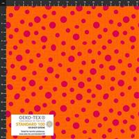 Wild Text Collection Spots Orange Fabric 0.5m