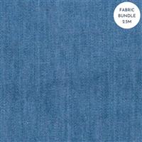 Light Blue 4oz Washed Denim Cotton Fabric Bundle (2.5m)