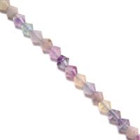 25cts Fluorite Faceted Bicones Approx 4x4mm, 38cm Strand