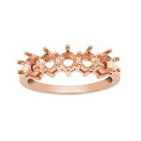 Rose Gold Plated 925 Sterling Silver Ring Mount (To fit 4mm Round gemstones) 1Pcs