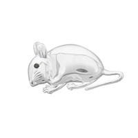 Winter At Chestnut Close By Mark Smith: 925 Sterling Silver Mouse Pendant Approx 15x27mm With White Zircon Nose & Black Spinel Eyes