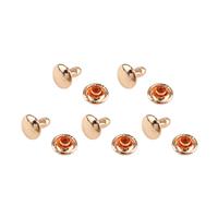 Rose Gold Plated Base Metal Rivets, 7mm (5 pairs)