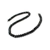 150cts Black Agate Faceted Rondelles Approx 8x5mm, 38cm Strand