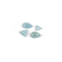 13.50cts Aquamarine (N) Cabochon Pear 8x12mm & 9x13mm, Triangle 8mm & 10mm  Loose Gemstone, (Set of 4) 