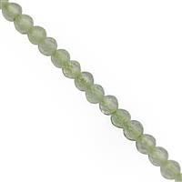 10cts Green Prehnite Micro Faceted Round Approx 2mm, 31cm Strand