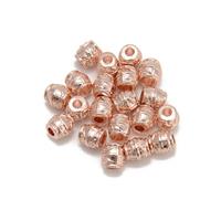 Rose Gold Plated Base Metal Swirl Pattern Barrel Spacer Beads with 2mm Drill Hole, Approx 6mm (20pcs)