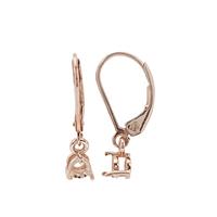 Rose Gold Plated 925 Sterling Silver Round Earring Mounts (To fit 4mm gemstone)- 1pair