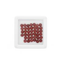 12cts Red Garnet Cabochon Round Approx 4mm Loose Gemstone, (Pack of 40)