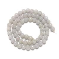 95cts White Jadeite Plain Rounds  Approx 6mm, 38cm Strand 