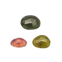 6cts Multi-Color Tourmaline Rose Cut Fancy Long Oval & Rectangle (Pack of 3)