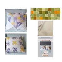 Geometric Amber Makes Prints Charming Cushion Duo Kit: Instructions, Fabric Panel & Fabric (2m)
