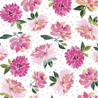 Lila Tueller Lucy June Tossed Floral White Fabric 0.5m