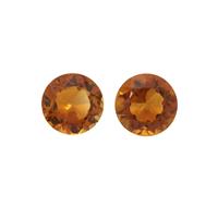 0.35cts Madeira Citrine Brilliant Round Approx 4mm Loose Gemstones, (Pack of 2)