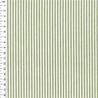Yarn Dyed Cotton Chambray Stripe Green Fabric 0.5m