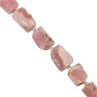 106cts Rhodochrosite Tubes Approx 6.8x5.6mm to 12.5x8.9mm 19cm Strand with spacer