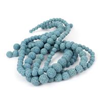  485cts Sky Blue Lava Rock Rounds Approx 6 to 12mm, 15" Strands Set Of 4