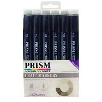 Prism Craft Markers - Warm Greys, Contains 6 Prism Craft Markers in co-ordinating Warm Grey Shades