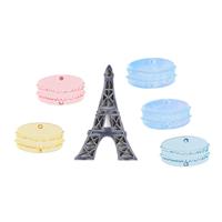 Acrylic Bag Charms: Macarons & Eiffel Tower (6 charms)