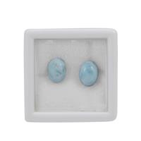 2.20cts Larimar Cabochon Oval Approx 8x6mm Loose Gemstone (Pack of 2) 