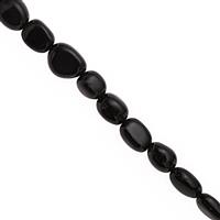 140cts Black Onyx Smooth Tumble Approx 6x5 to 14x7mm, 40cm Strand   