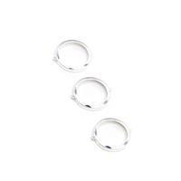 Silver Plated Round Backless Bezel Connectors, Approx ID 34x3.5mm (3pk)