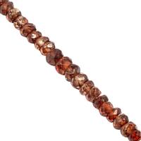25cts Safron Zircon Graduated Faceted Rondelles Approx 1x2 to 2x4mm, 20cm Strand