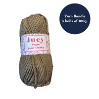 Bundle of Juey Super Chunky Yarn 3 x 100g Balls - Mocha