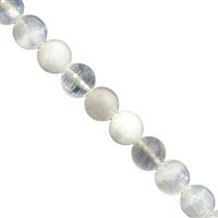 180cts Selenite Plain Round Approx 8 to 10mm, 33cm Strand