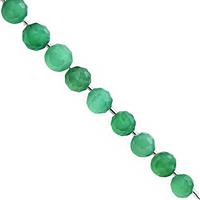 78cts Green Onyx Straight Drill Graduated Faceted Onion Approx 6 to 9mm, 24cm Strand with Spacers