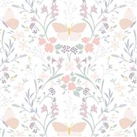 Lewis & Irene Presents Cassandra Connolly - Heart of Summer Floral Gathering White Fabric 0.5m